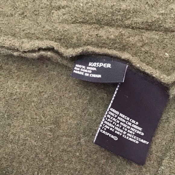 KASPER Knits kaki green blazer jacket in small 100% wool - Picture 8 of 14